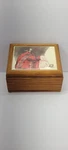Vintage Oak Recipe Box Wooden Card Holder Kitchen Storage Divided Tile Lid. Fixed Price $39.00.