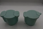 Vintage Tupperware Turquoise Flip Lids Plastic Sugar And Creamer 574-4&577-1 B1. Fixed Price $34.95.