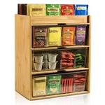 Timieeya Tea Bag Organizer - Bamboo Storage With 3 Layer, Natural Wood. Fixed Price $56.90.
