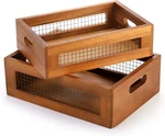 Dicunoy Set Of 2 Decorative Wooden Crates, Rustic Countertop Color. Fixed Price $35.09.