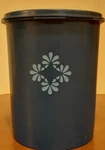 Tupperware Dark Blue Decorator Canister 808-6 With Sunburst Instant Seal 810-18. Fixed Price $20.00.