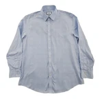 Charles Tyrwhitt Shirt Men's 17 1/2 36 Blue Houndstooth Non-iron Slim Fit Euc. Fixed Price $26.46.