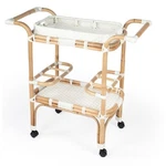 Butler Specialty Company Selena White Rattan Bar Cart. Fixed Price $445.99.