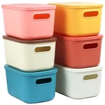 6PCS Small Storage Bins With Lids, Stackable Plastic Organizer Co.... Fixed Price $28.28.