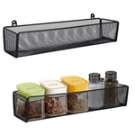 2 Pcs Black Spice Rack Organizer Wall Mount Storage Shelf Hanging Baskets Home. Fixed Price $30.58.