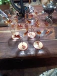 Vintage Gibson 14-OZ Hand-painted Wine Glasses (3) Fall Leaf Pattern 8.75 Tall. Fixed Price $50.00.