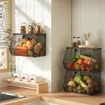 Litwaro Fruit Wire Baskets With Wood Lid, Wall Mounted Produce For. Fixed Price $82.79.