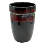 Wine Cooler Utensil Holder 8" Black Red Brown Studio Pottery Drip Glaze Ceramic. Fixed Price $59.95.
