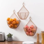 Set Of 3 Farmhouse Copper Metal Wire Mesh Wall Hanging Baskets. Fixed Price $55.99.