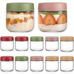 Tbwind 12 Pack Overnight Oats Containers With Lids, 10OZ Glass Mason Jars Wit.... Fixed Price $41.77.