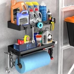 Zunto Pack Of 2 Black Paper Towel Holder And Organizer Shelf For Garage, Wall.... Fixed Price $58.52.