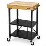 Origami Foldable Wheeled Portable Solid Wood Top Kitchen Island Bar Cart, Black. Fixed Price $259.99.