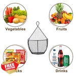 Erytlly 2PC Black Metal Fruit Veggie Hanging Basket, Wall Mount. Fixed Price $59.90.