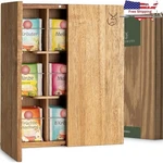 Oak Tea Box Stainless Steel Organizer Plastic Free Wall Mount Durable Storage Us. Fixed Price $79.98.