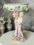 Dresden Style Antique Porcelain Fruit Stand Cherub Angel With Markings. Fixed Price $112.20.