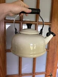 Creuset White Tea Kettle. Discoloration, Bougie Kitchen Ware, Collector Gift. Fixed Price $50.00.