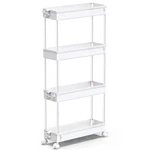 Spacekeeper Slim Rolling Storage Cart Tier Bathroom 38.7*15.3*4.9 In, White. Fixed Price $41.99.