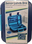 Your Zone Plastic Bento Box With 4 Compartments, Fork, Spoon, 1 Dressing.... Fixed Price $5.60.