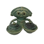 Novica Handmade Janger Dancer Green Ceramic Condiment Incense Holder 5PC. Fixed Price $65.80.