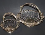 Vintage Set Godinger Art Grape Fruit Baskets With Handle Silverplate Gsa. Fixed Price $19.99.