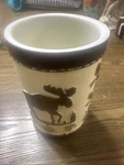 Wilderness Trail Park Designs Utensil Crock Ceramic Stoneware Bear Moose Trees. Fixed Price $25.00.