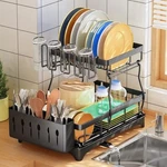 2-TIER Over Sink Dish Drying Rack Cutlery Drainer Stainless Steel Kitchen Shelf. Fixed Price $25.99.