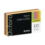 Oxford Neon Index Cards, 3" 5", Ruled, Assorted Colors, 100 Per 5, Glow. Fixed Price $8.42.