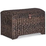Honjourai Handwoven Storage Basket With Lid, 178L Plastic Rattan Bin,.... Fixed Price $130.14.