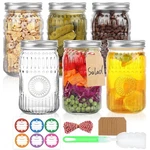 Hingwah Wide Mouth Mason Jars 32 Oz, 6 Pack Large Quart With.... Fixed Price $34.74.