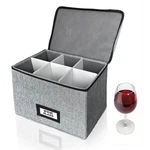 Hurzmoro Wine Glass Storage BOX,6 Compartments, Grey. Fixed Price $31.16.