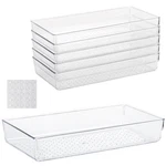 Ohlove 6PCS Clear Plastic Drawer Organizers Tray 12X6.2 Storage Bins Non-slip. Fixed Price $54.00.
