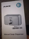 Aike AK1005 Commercial Soap Dispenser 37OZ Capacity, Polished Stainless Steel. Fixed Price $21.00.