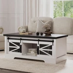 Lift Top Coffee Table W/ Hidden Storage,sliding Barn Door&shelf,rustic Farmhouse. Fixed Price $167.79.