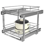 Jowboow 2TIER Pull Out Cabinet Organizer 17.5" X 22" D, Shelves An.... Fixed Price $178.36.