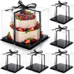 6 Clear Cake With Ribbon, 2-LAYER Tall Carrier Box, Packaging B.... Fixed Price $37.45.