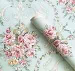 Vintage Floral Self Adhesive Wall Paper Shelf Liner 17.7"W X 100"L, Green. Fixed Price $14.76.