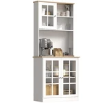 Homcom Kitchen Pantry Storage Cabinet, 72" Freestanding With Hutch,. Fixed Price $198.99.
