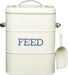 Kitchencraft Living Nostalgia Pet Food Storage Tin With Metal Scoop, Cream. Fixed Price $55.05.