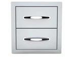 Sunstone Grills 14-INCH Stainless Steel Outdoor Flush Mount Double Access Drawer. Fixed Price $334.00.