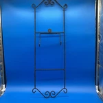 Vintage Wrought Iron Vertical Plate Rack Black Scroll Wall Display Hanger. Fixed Price $20.00.