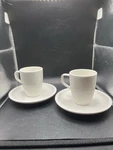 2 Villeroy & Boch Espresso Cups Saucers White Porcelain Made Germany. Fixed Price $29.99.