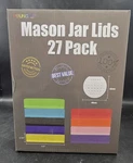 Youngever Mason Jar Lids Pack Of 27, 9 Colors Small Mouth, Rubber Seals & Labels. Fixed Price $11.98.