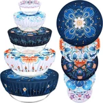 5 Pieces Bowl Covers Reusable, Size Elastic Cloth Dark Blue Floral. Fixed Price $14.46.