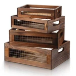 Filltouch 4 Pcs Wooden Nesting Countertop Baskets Size Storage Box W.... Fixed Price $76.17.