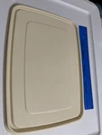 Rubbermaid Servin' Saver Lid Replacement 0007 Almond Cream Rectangle 10X14 Inch. Fixed Price $10.00.