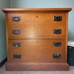 Hooker Lateral File Cabinet Oak Collection Low Two Locking Drawers. Fixed Price $289.99.