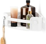 Flex Adhesive Shower Corner Shelf For Bathroom, White. Fixed Price $26.53.