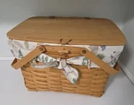 Longaberger Large 1/2" Picnic Basket #10324 With Liner, Riser, Swing Handles. Fixed Price $99.00.