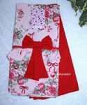 Red Roses Kitchen Dish Towels 2 Pc Mireille Designs Pink Bow New. Fixed Price $21.95.