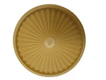 Vintage Tupperware #808-31 Mustard Yellow Servalier 6.5" Round Storage Lid. Fixed Price $12.95.